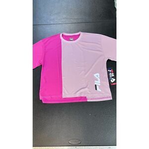 FILA TWO TONE PINK PERFORMANCE TOP SHIRT WOMENS SIZE S NEW P1-74